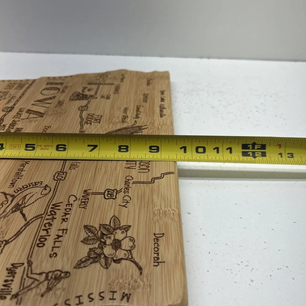Totally Bamboo Iowa State Map Cutting‎ Board Serving Cheese Board Kitchen Decor